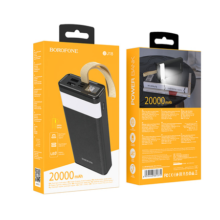 Borofone Power Bank 20000mAh BJ18 Coolmy - 2xUSB - czarny