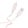 Borofone Kabel BX94 Crystal color - USB na Lightning - 2,4A 1 metr jasnoróżowy