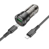 Borofone Ładowarka samochodowa BZ25 Journey - USB + Typ C - PD 38W 3A z kablem Typ C na Lightning czarna