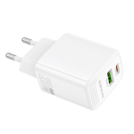 Borofone Netzladegerät BN27 Fuente - USB + Typ C - QC 3.0 PD 20W weiß