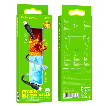 Borofone Kabel BX86 Advantage - Typ C na Lightning - PD 20W 1 metr czarny