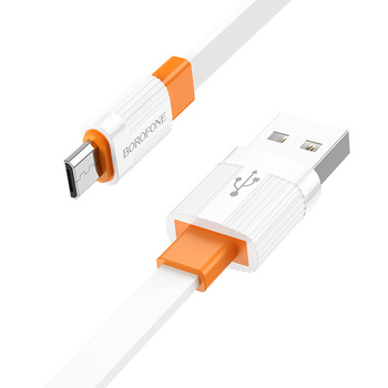 Borofone Kabel BX89 Union - USB na Micro USB - 2,4A 1 metr biało-pomarańczowy