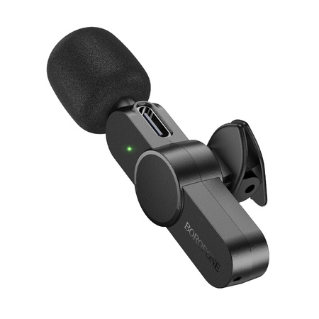 Borofone Kabelloses Ansteckmikrofon BFK12 Trophy Typ C schwarz