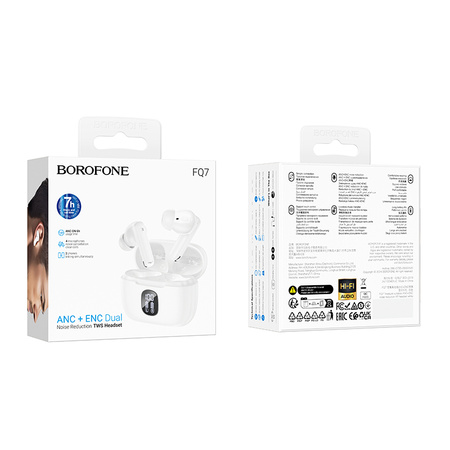 Borofone Słuchawki Bluetooth TWS FQ7 Treasure ANC+ENC białe