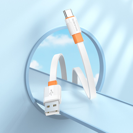 Borofone Kabel BX89 Union - USB na Typ C - 3A 1 metr biało-pomarańczowy