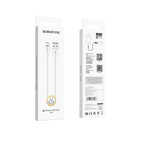 Borofone Kabel BX22 Bloom - USB na Micro USB - 2,4A 1 metr biały