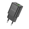 Borofone Netzladegerät BN14 Royal GaN - USB + Typ C - QC 3.0 PD 30W schwarz