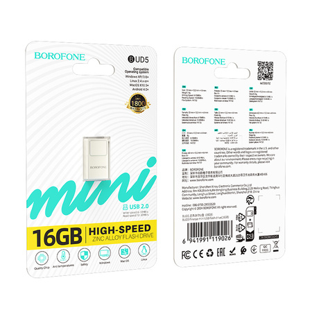 Borofone Pendrive BUD5 Finesse Mini USB 2.0 16GB