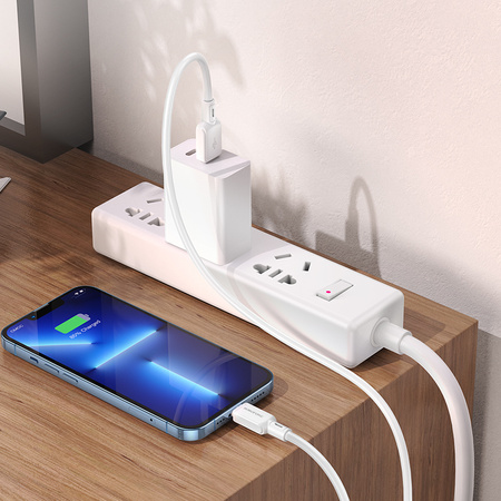 Borofone Kabel BX94 Crystal color - USB na Lightning - 2,4A 1 metr jasnoróżowy