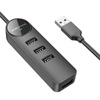 Borofone Adapter DH5 Erudite 4 w 1 - USB auf 4×USB 2.0 - 1,2 m schwarz