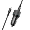 Borofone Ładowarka samochodowa BZ21 Brilliant - USB + Typ C - QC 3,0 PD 48W z kablem Typ C na Lightning czarna