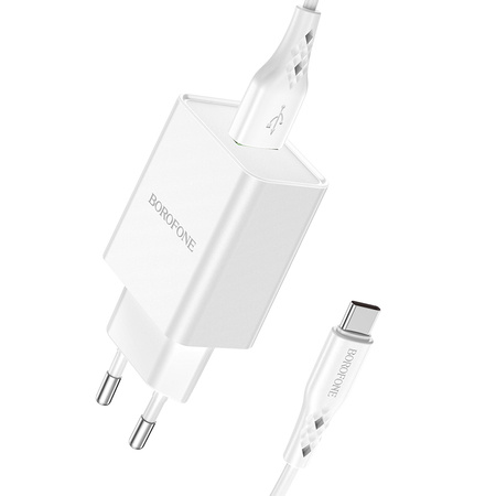 Borofone Netzladegerät BN5 Sunlight - USB - QC 3.0 18W mit Kabel USB auf Typ C weiß