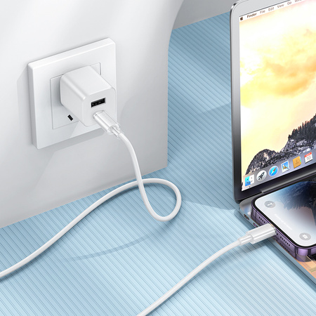 Borofone Kabel BX112 Lemon - Typ C na Lightning - PD 27W 1 metr biały