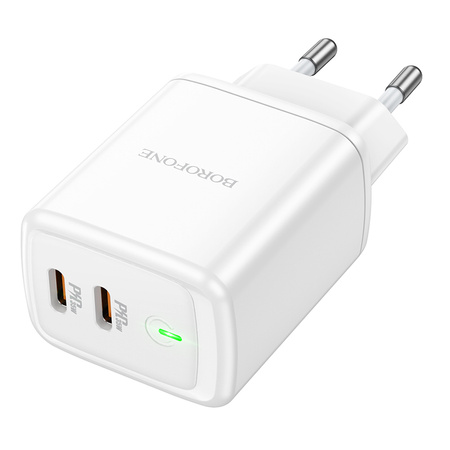 Borofone Netzladegerät BN9 Reacher - 2×Typ C - QC 3.0 PD 35W weiß