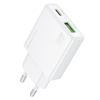 Borofone Netzladegerät BN25 Wish (Ultra Thin) - USB + Typ C - PD QC 3.0 30W weiß
