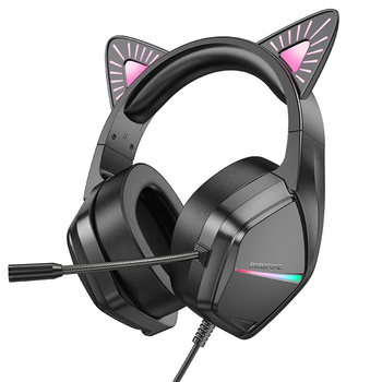 Borofone Słuchawki nauszne BO106 Cute Cat Ear bluetooth gamingowe phantom cat