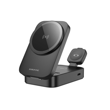 Borofone Ładowarka indukcyjna BQ38 Sharp 3 w 1 15W czarna