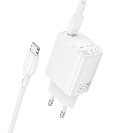 Borofone Netzladegerät BN28 Fuente - Typ C - PD 30W mit Kabel Typ C auf Typ C weiß