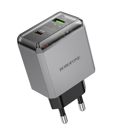 Borofone Netzladegerät BN20 Lena - USB + Typ C - PD 35W grau