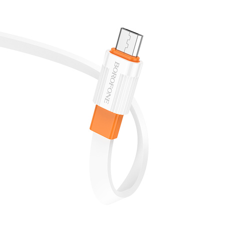 Borofone Kabel BX89 Union - USB na Micro USB - 2,4A 1 metr biało-pomarańczowy