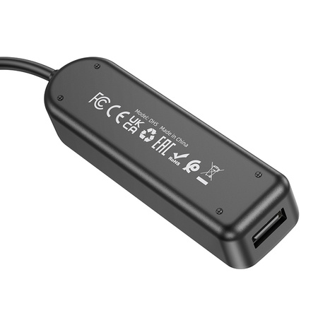 Borofone Adapter DH5 Erudite 4 w 1 - USB auf 4×USB 2.0 - 1,2 m schwarz