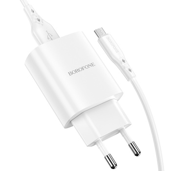 Borofone Netzladegerät BN1 Innovative - USB - 2,1A mit Kabel USB auf Micro USB weiß