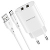 Borofone Netzladegerät BN2 Super - 2×USB - 2,1A mit Kabel USB auf Typ C weiß