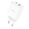 Borofone Netzladegerät BN4 Potential - USB + Typ C - QC 3.0 PD 2.0 20W weiß