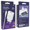 Borofone Netzladegerät BN2 Super - 2×USB - 2,1A mit Kabel USB auf Typ C weiß