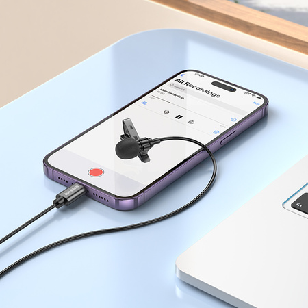 Borofone Mikrofon krawatowy BFK11 Elegant Lightning czarna