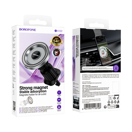Borofone Kfz-Halterung BH122 Profit magnetisch, für Lüftungsgitter schwarz