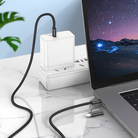 Borofone Kabel BX104 Primo - Typ C na Typ C + Lightning - 60W 3A 1 metr czarny