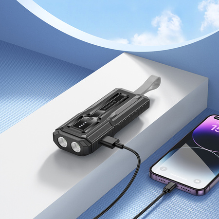 Borofone Powerbank 10000mAh BJ54 Graceful - USB + Typ C - QC 3.0 PD 20W schwarz
