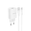 Borofone Netzladegerät BN1 Innovative - USB - 2,1A mit Kabel USB auf Typ C weiß