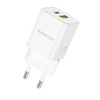 Borofone Netzladegerät BN14 Royal GaN - USB + Typ C - QC 3.0 PD 30W weiß