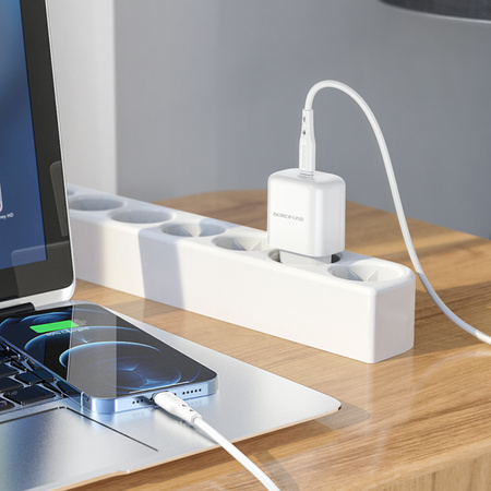 Borofone Netzladegerät BN3 Premium - Typ C - QC 3.0 PD 2.0 20W weiß