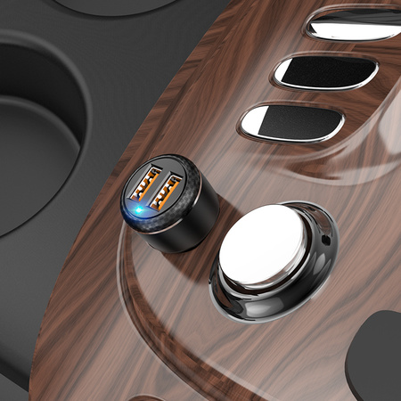 Borofone Ładowarka samochodowa BZ17 Core - 2xUSB - QC 3,0 18W z kablem USB na Micro USB czarna