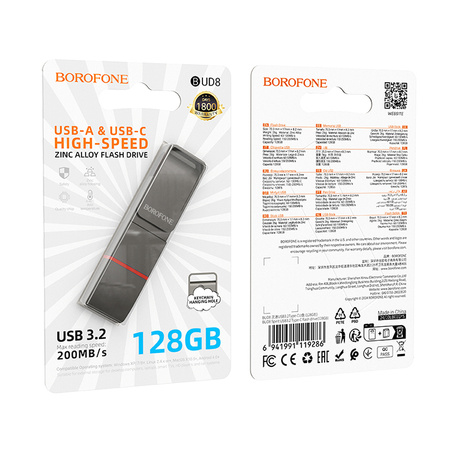 Borofone Pendrive BUD8 Spirit USB 3.2 + Typ C 128GB