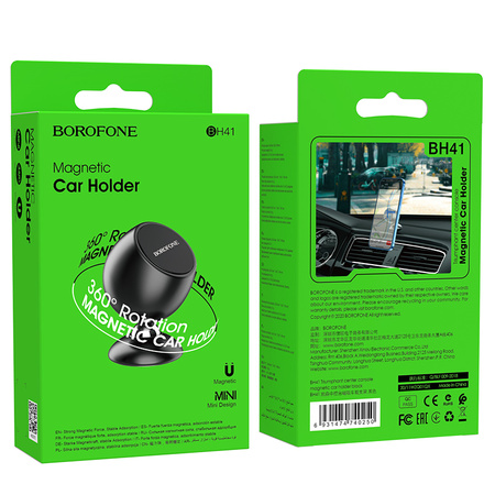 Borofone Uchwyt Samochodowy BH41 Triumphant magnetyczny przyklejany czarny