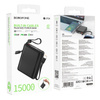 Borofone Powerbank 15000mAh BJ70A Vigorous - USB + Typ C - QC 3.0 PD 20W mit Kabeln Typ C und Lightning schwarz