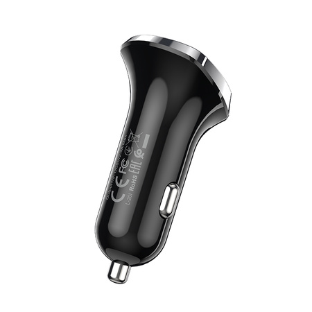 Borofone Ładowarka samochodowa BZ15 Auspicious - 2xUSB - 2,4A z kablem USB na Micro USB czarna