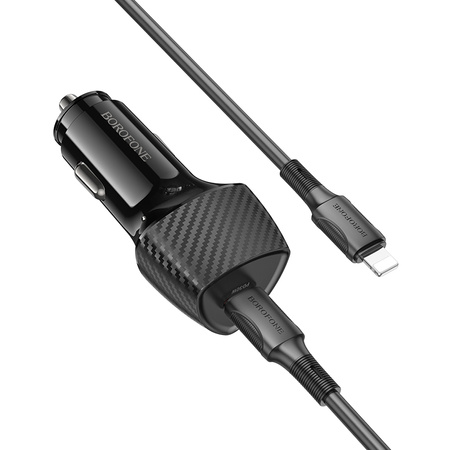 Borofone Kfz-Ladegerät BZ31B Solid - Typ C - PD 30W mit Kabel Typ C auf Lightning schwarz