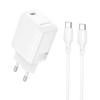 Borofone Netzladegerät BN26 Fuente - Typ C - PD 20W mit Kabel Typ C auf Typ C weiß