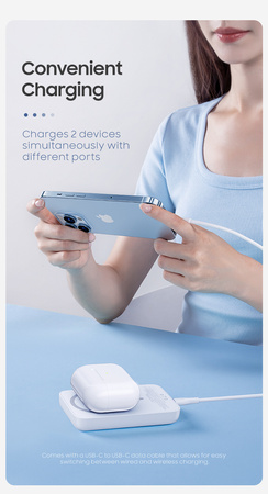 Benks Power bank 6000mAh MP09 - Typ C - magnetyczny z ładowaniem indukcyjnym biały