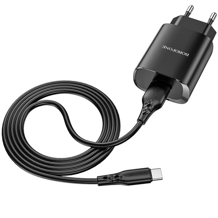 Borofone Netzladegerät BN1 Innovative - USB - 2,1A mit Kabel USB auf Typ C schwarz