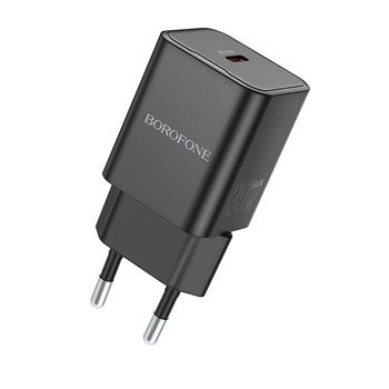 Borofone Netzladegerät BN13 Safety GaN - Typ C - PD 30W schwarz