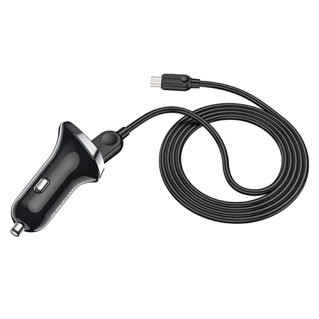 Borofone Ładowarka samochodowa BZ15 Auspicious - 2xUSB - 2,4A z kablem USB na Micro USB czarna