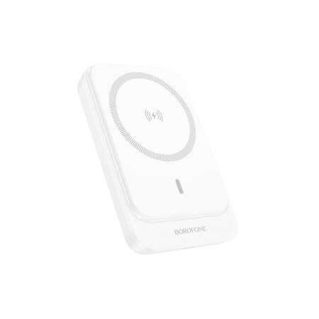 Borofone Power Bank 10000mAh BJ63A Nimble - Typ C - PD 20W magnetyczny z ładowaniem indukcyjnym biały