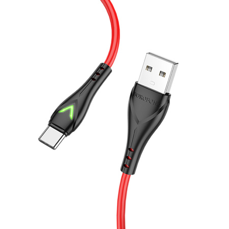 Borofone Kabel BX65 Bright - USB na Typ C - 2A 1 metr czerwony