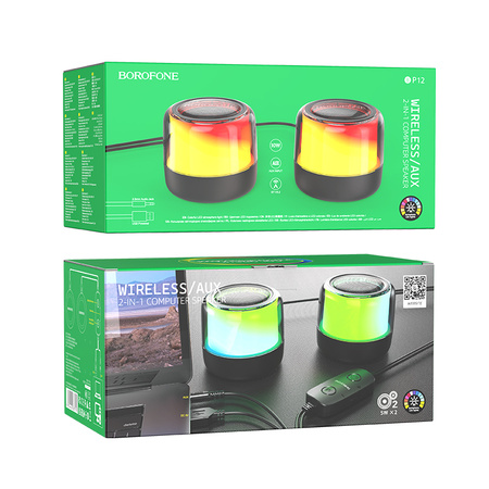 Borofone Głośnik Bezprzewodowy Bluetooth BP12 Colorful Stereo 2 w 1 (2 sztuki)